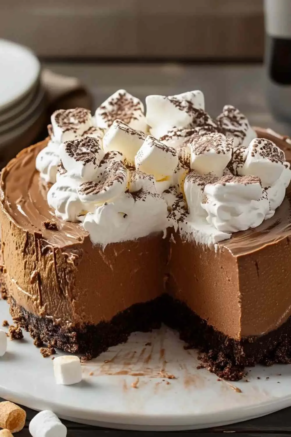 Hot Cocoa Cheesecake with Marshmallow Whipped Cream