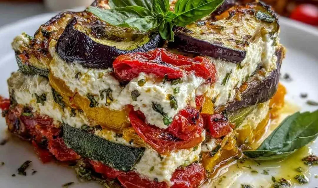 Layered Mediterranean Vegetable Lasagna with Creamy Ricotta