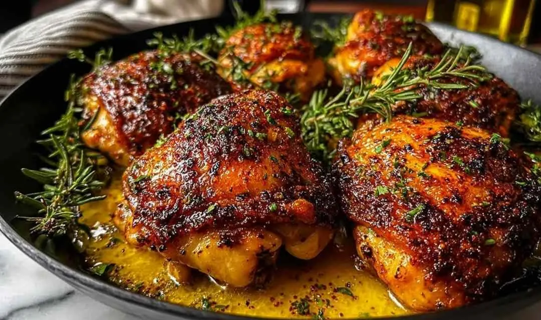 Lemon Paprika Roast Chicken Thighs