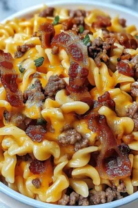 Loaded Bacon Cheeseburger Pasta