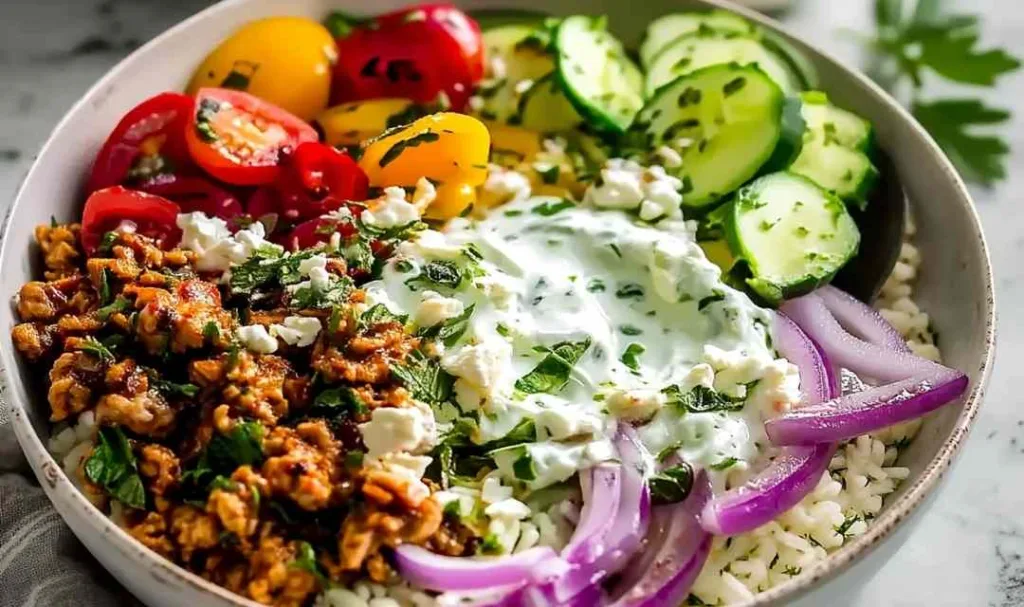Mediterranean Ground Turkey Bowl