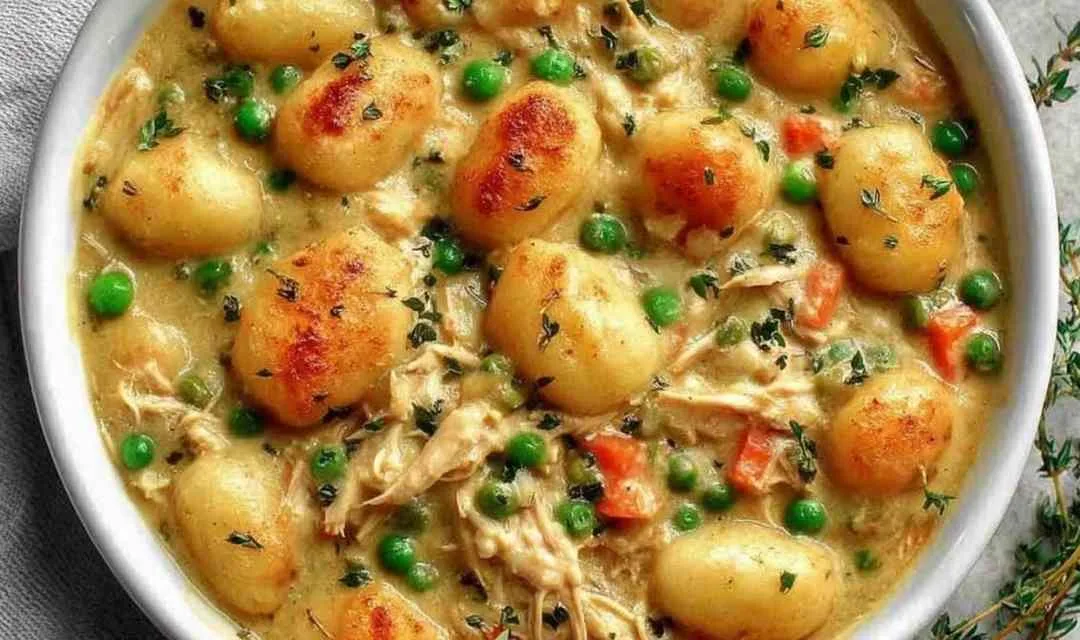 One Pot Gnocchi Chicken Pot Pie