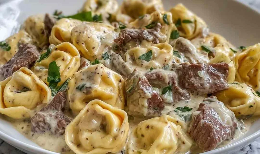 Philly Cheesesteak Tortellini Pasta