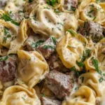 Philly Cheesesteak Tortellini Pasta