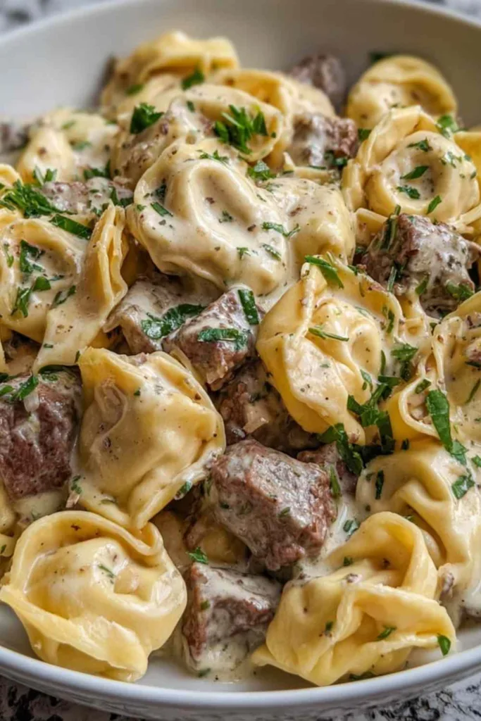 Philly Cheesesteak Tortellini Pasta
