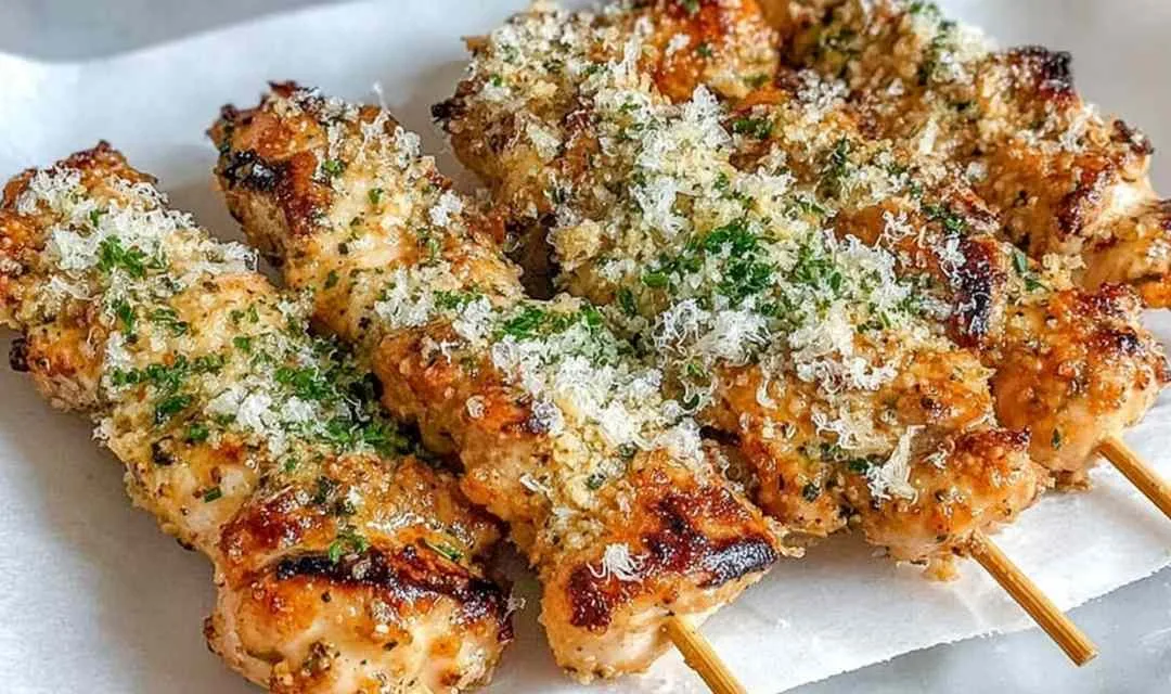Ranch Garlic Parmesan Chicken Skewers