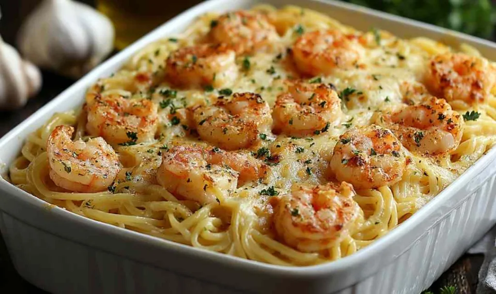 Shrimp Scampi Pasta Bake