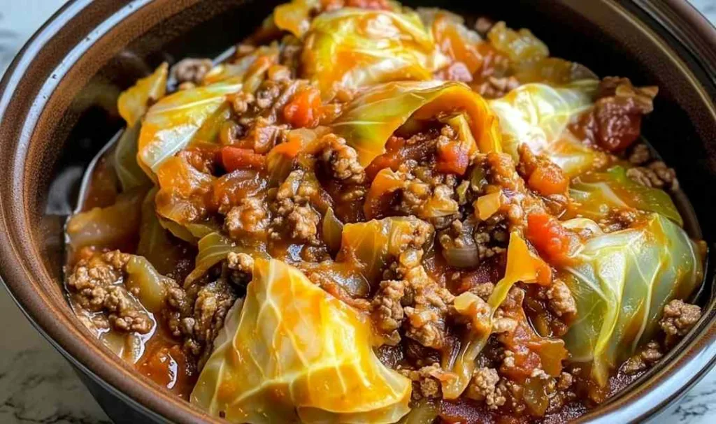 Slow Cooker Unstuffed Cabbage Rolls