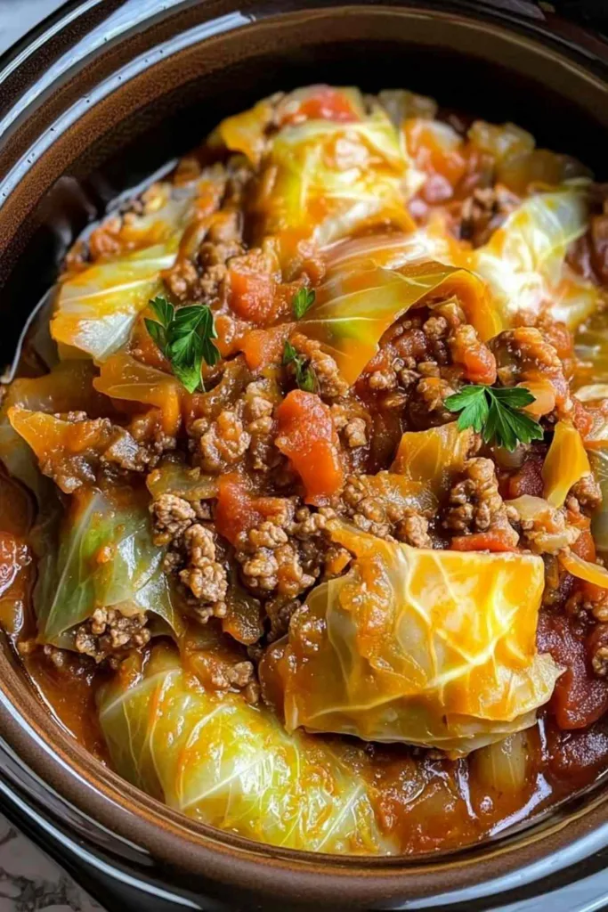 Slow Cooker Unstuffed Cabbage Rolls
