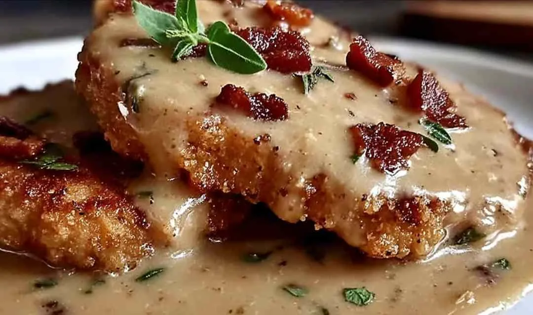 Southern Country Fried Pork Chops with Bacon Gravy