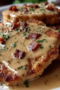 Southern Country Fried Pork Chops with Bacon Gravy