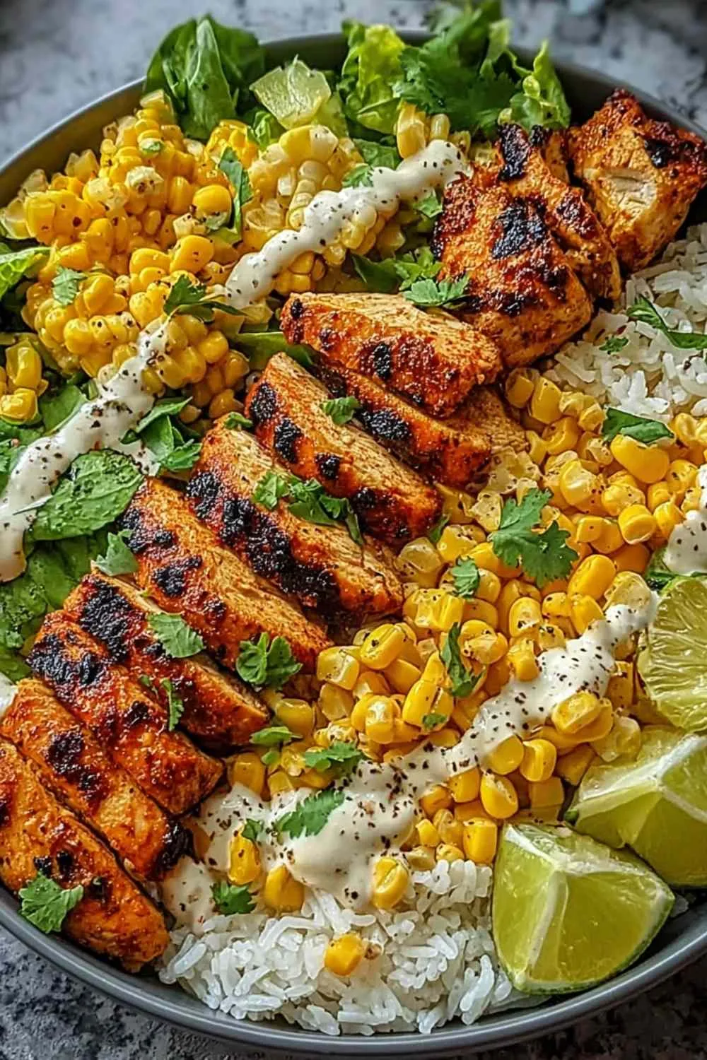 Street Corn Chicken Rice Bowl