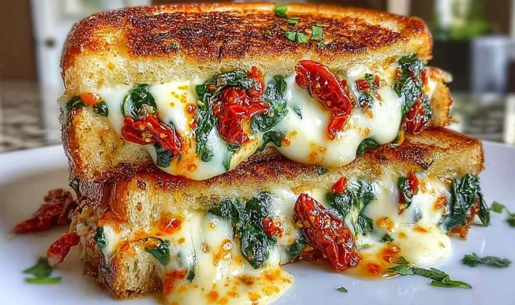 Sun-Dried Tomato Spinach Grilled Cheese