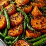 Sweet Potato Green Bean Tray Bake
