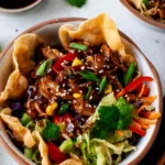 Teriyaki Chicken Wonton Taco Bowls
