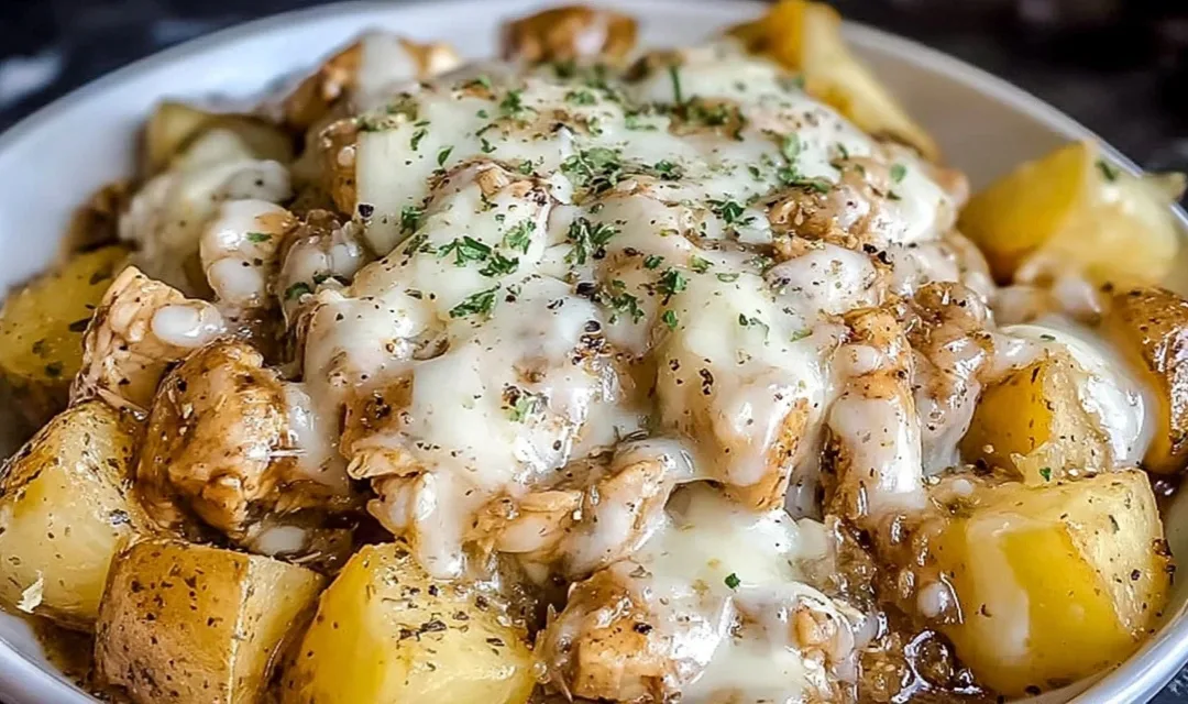 Slow Cooker Garlic Parmesan Chicken and Potatoes