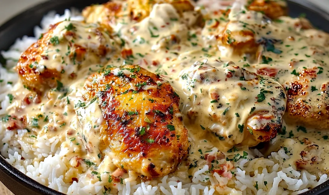 Easy Creamy Smothered Chicken And Rice