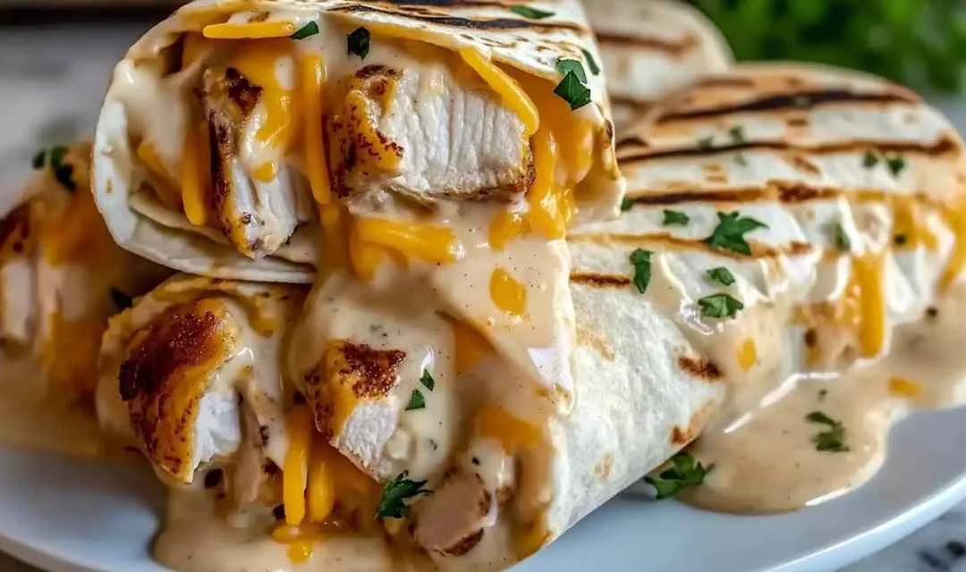 Cheesy Garlic Chicken Wraps