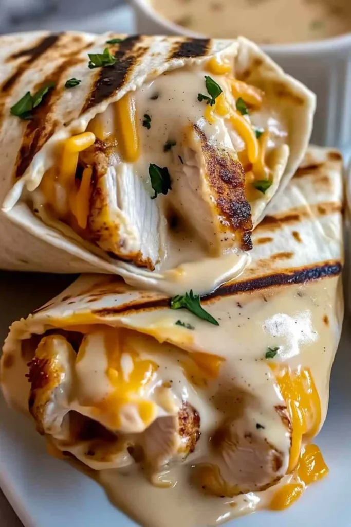 Cheesy Garlic Chicken Wraps
