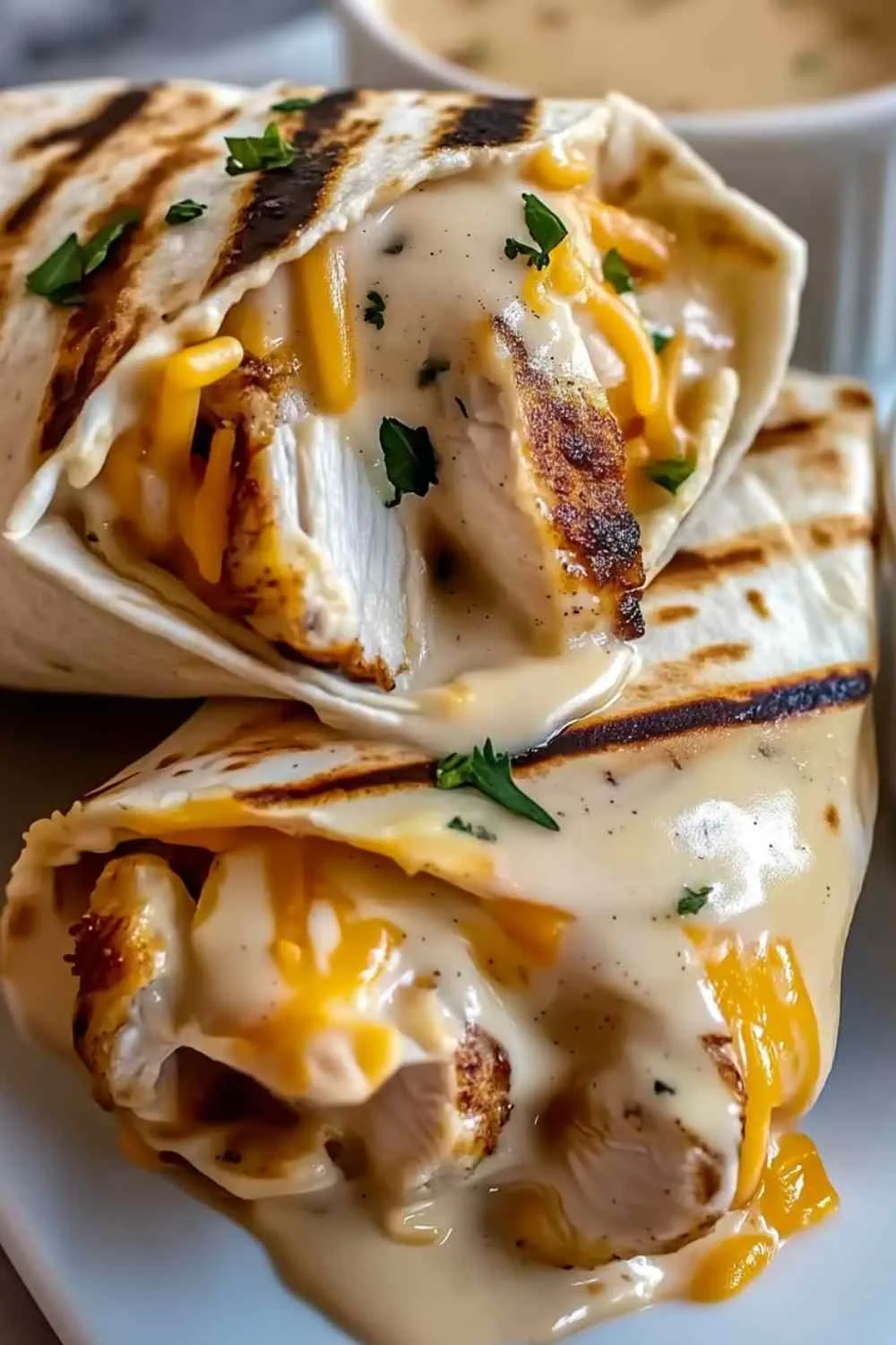 Cheesy Garlic Chicken Wraps