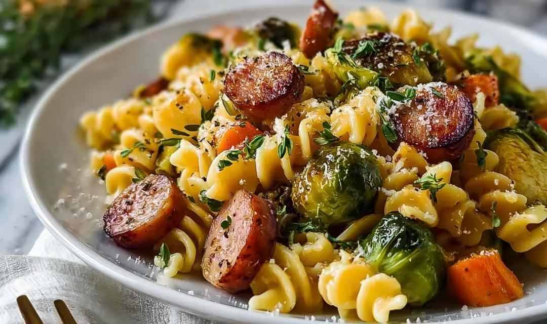 Creamy autumn sausage squash pasta