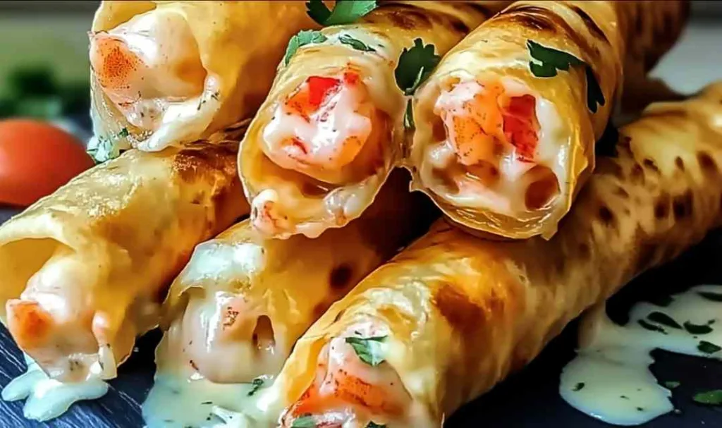 Crispy Crab and Shrimp Queso Taquitos