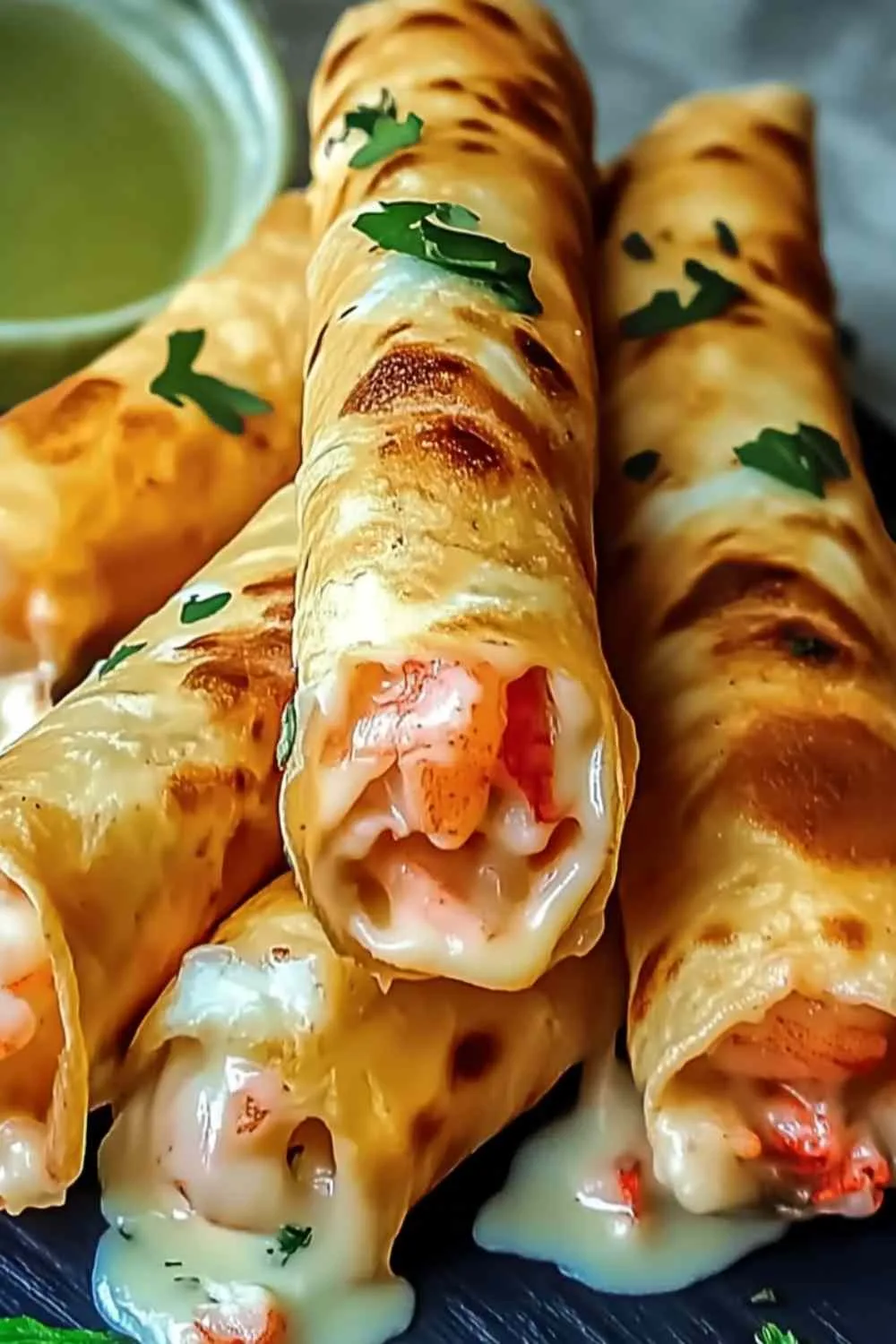 Crispy Crab and Shrimp Queso Taquitos