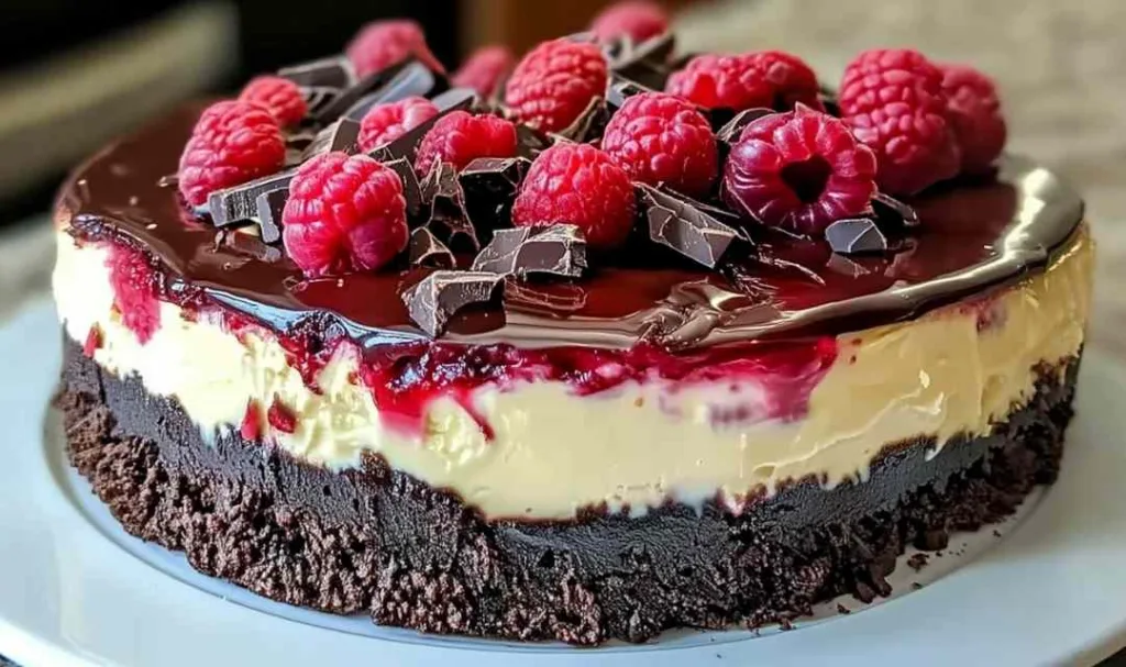 Dark Chocolate Raspberry Cheesecake