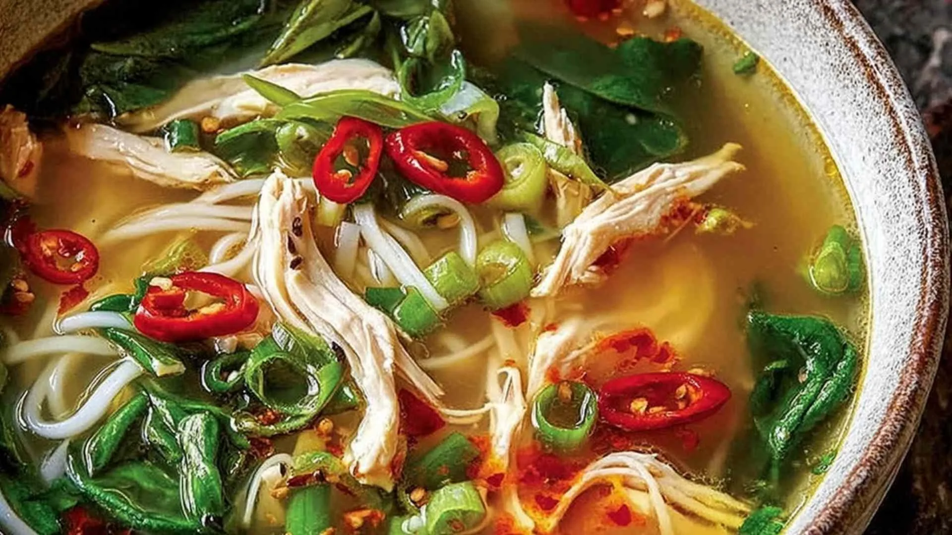Ginger garlic chicken noodle soup