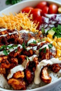High Protein BBQ Ranch Chicken Bowl