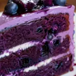 Moist Blueberry Velvet Cake Recipe with Cream Cheese Frosting