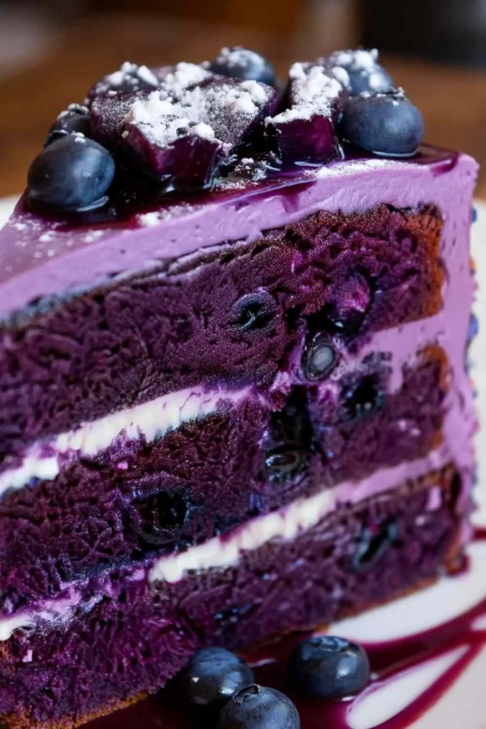 Moist Blueberry Velvet Cake Recipe with Cream Cheese Frosting