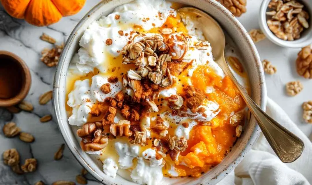 Pumpkin Spice Cottage Cheese Pancakes