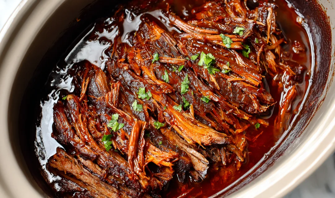 Slow Cooker BBQ Beef Brisket That Falls Apart Every Single Time