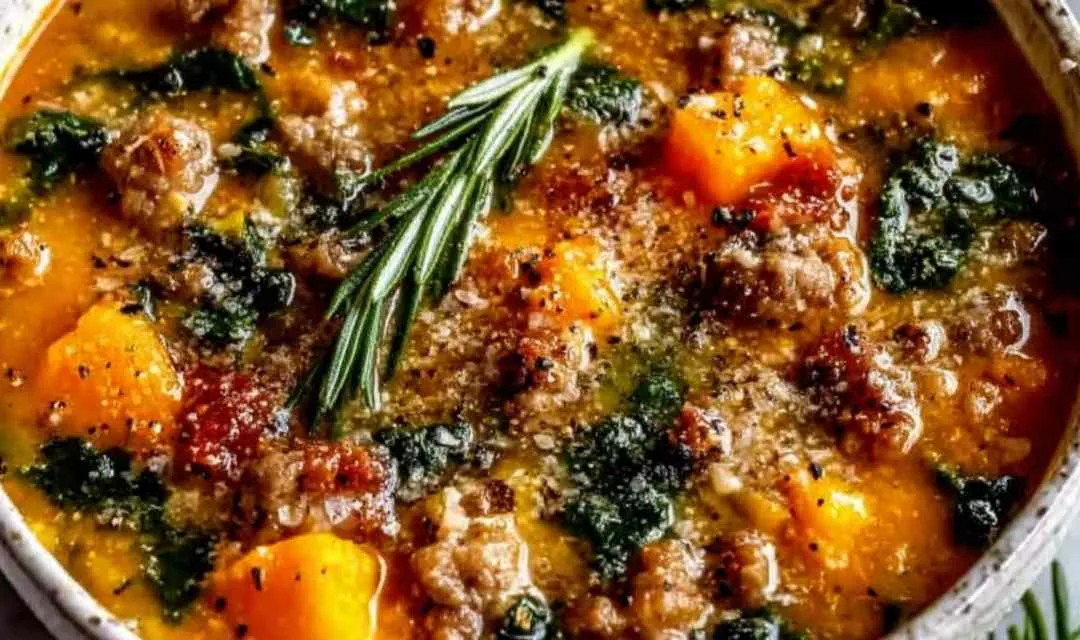 Slow Cooker Butternut Squash Sausage Soup