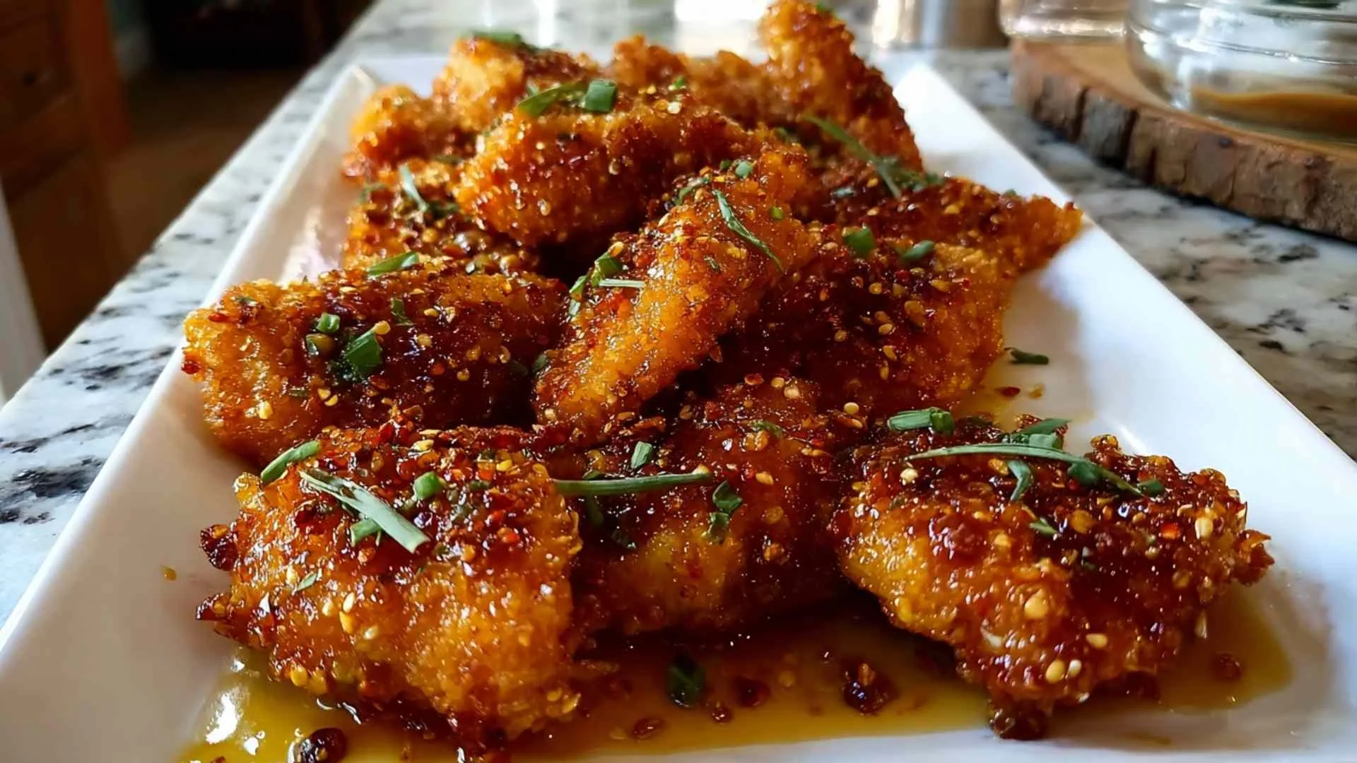 Baked Crunchy Hot Honey Chicken