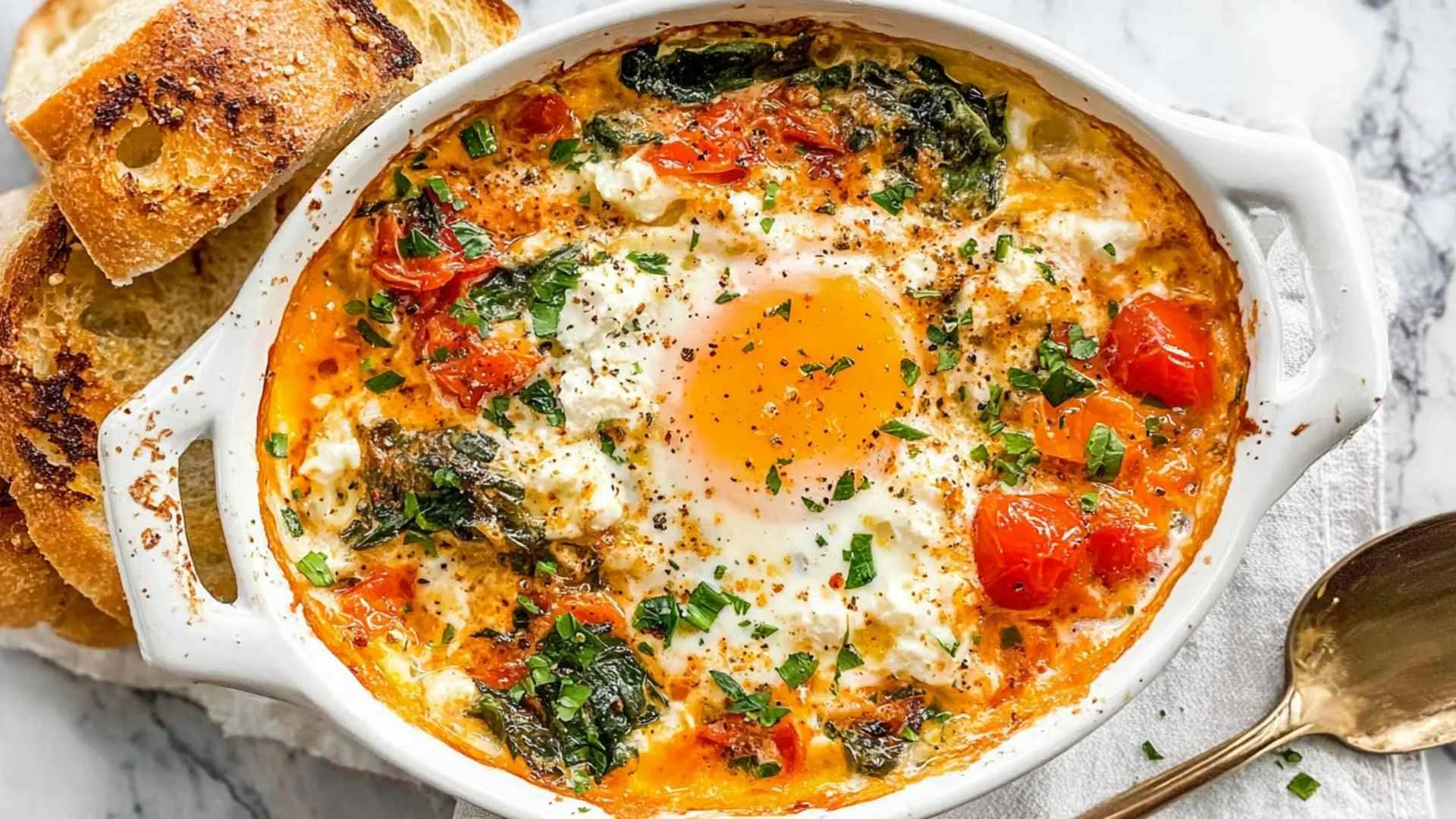 Baked Feta Eggs