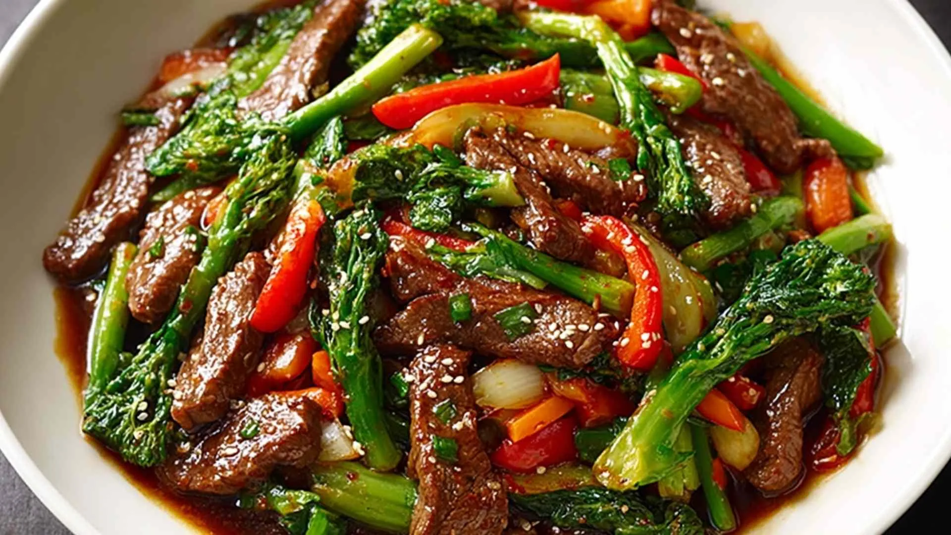 Beef stir fry with fresh vegetables