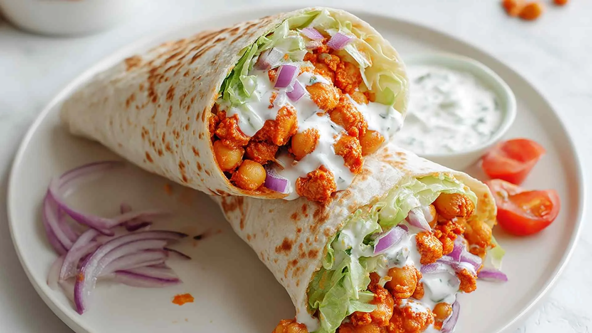 Buffalo Chickpea Wrap