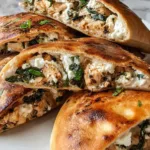 Crispy Pita with Chicken and Feta served on a white plate with fresh mint garnish.