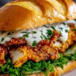 Cajun Crispy Chicken Sandwich with garlic aioli on a brioche bun.