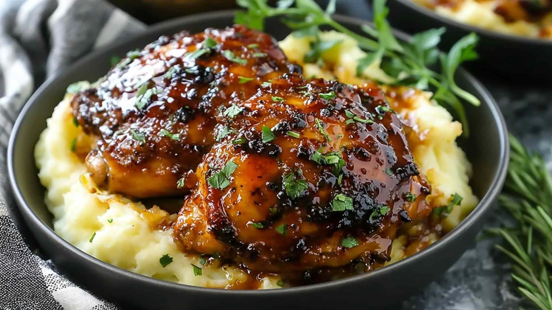 Chipotle Honey Chicken Thighs With Smoked Gouda Mashed Potatoes