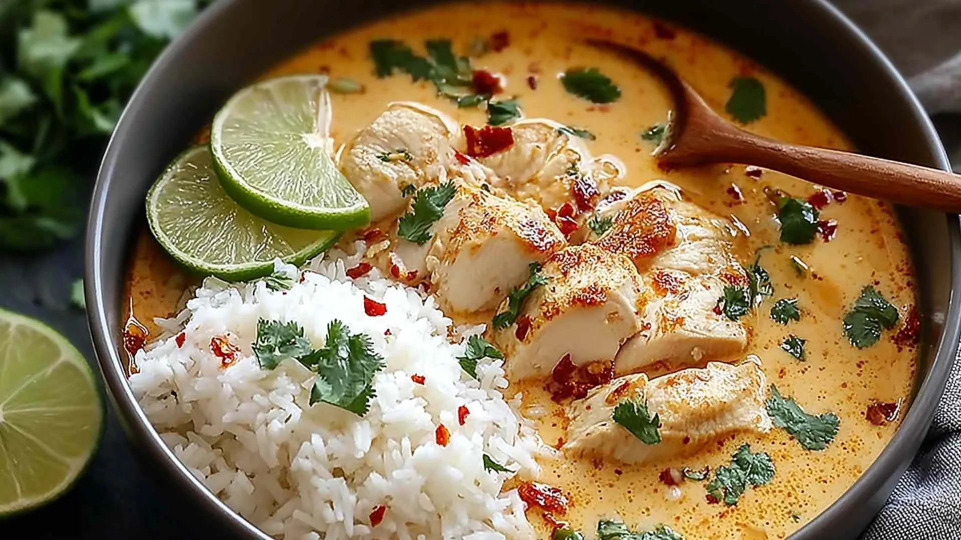 Coconut chicken brothy rice