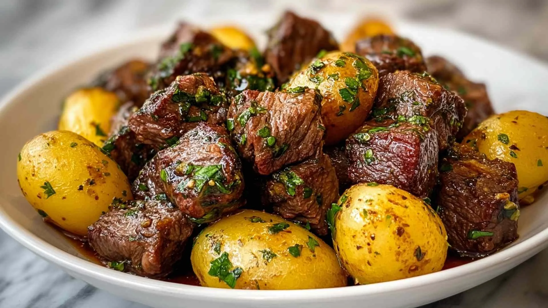 Crockpot Garlic Butter Beef Bites
