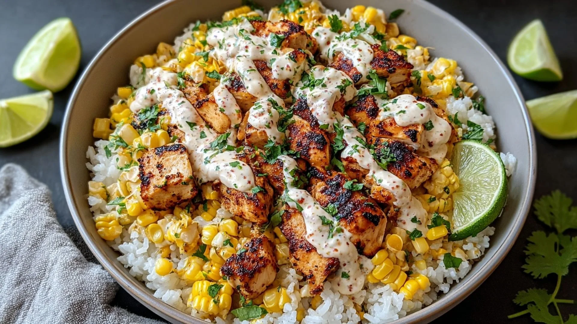Easy Street Corn Chicken Rice Bowl