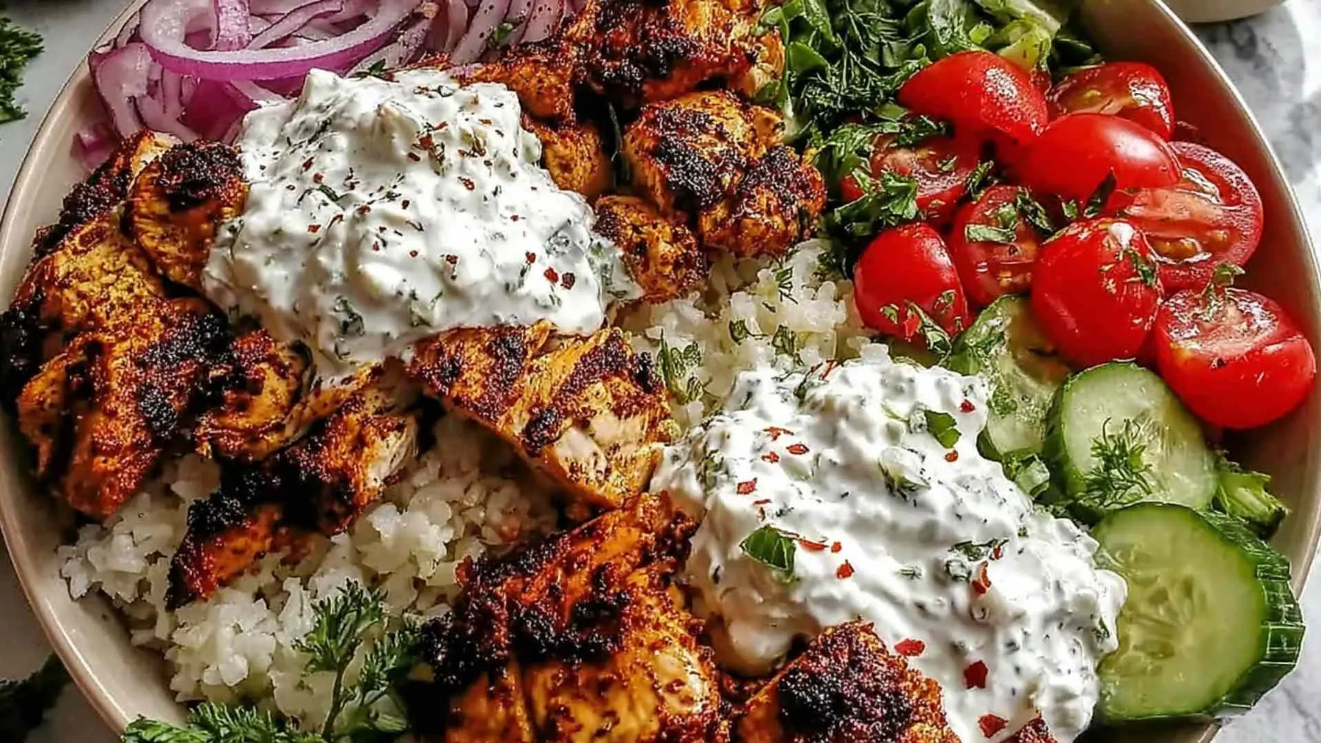 Greek Chicken Gyro Bowls
