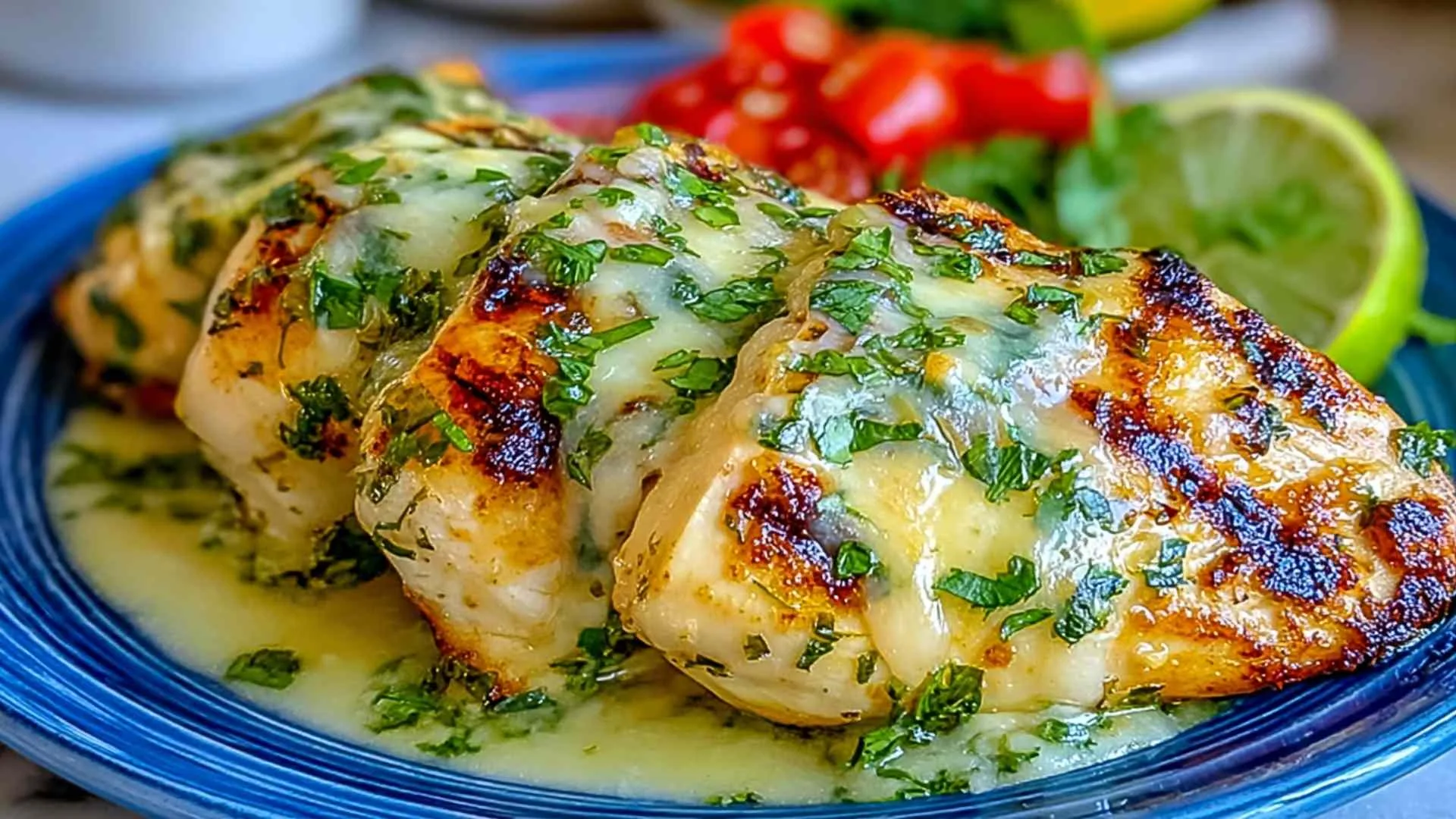 Grilled Salsa Verde Pepper Jack Chicken