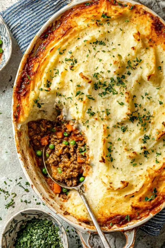 ground turkey cottage pie ingredients laid out on kitchen counter