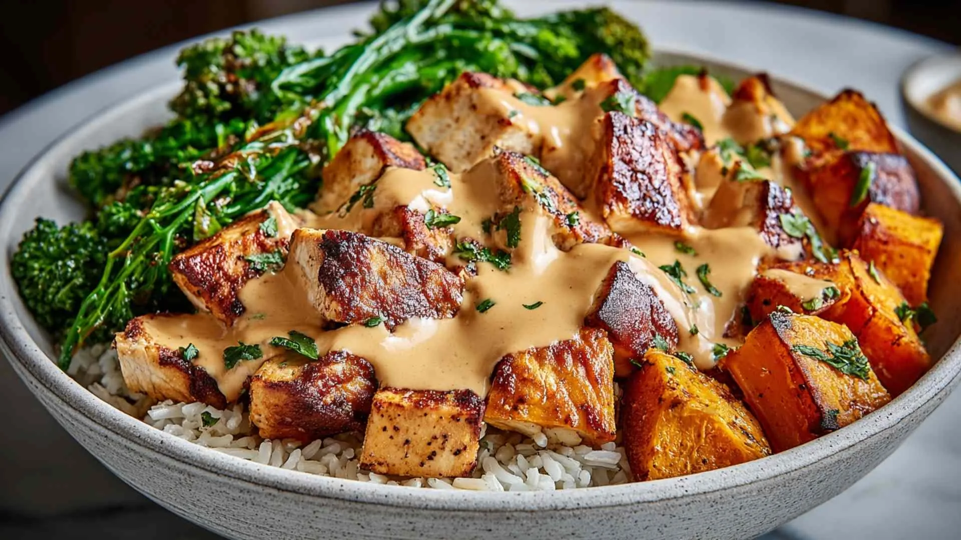 Healthy Chicken Sweet Potato Bowls