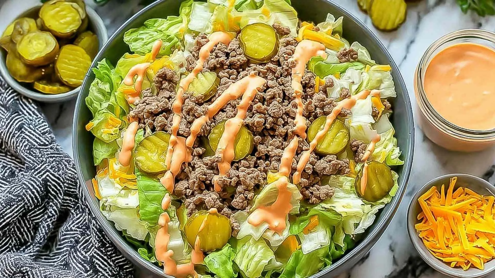 High Protein Cheeseburger Bowl